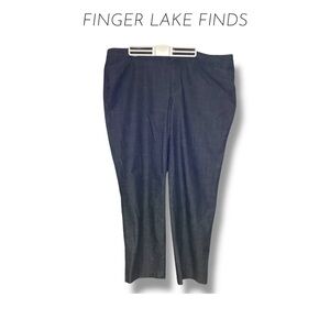 CJ Banks Dark Gray Chambray Trousers, 24W